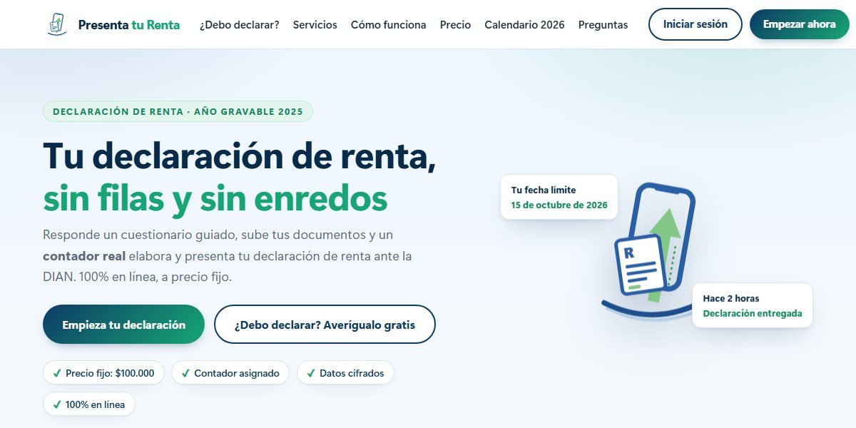 Presenta Tu Renta online tax filing website